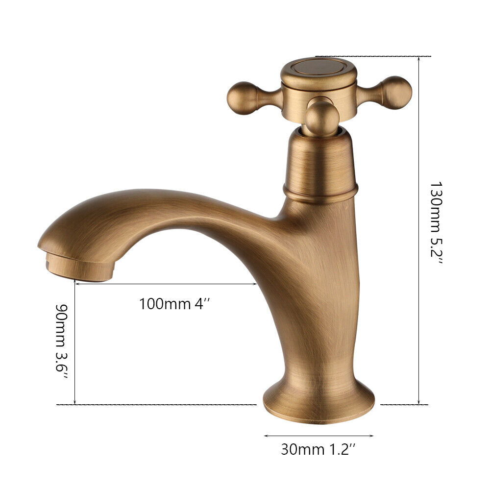 Bronze-colored rural fountain tap with cold water