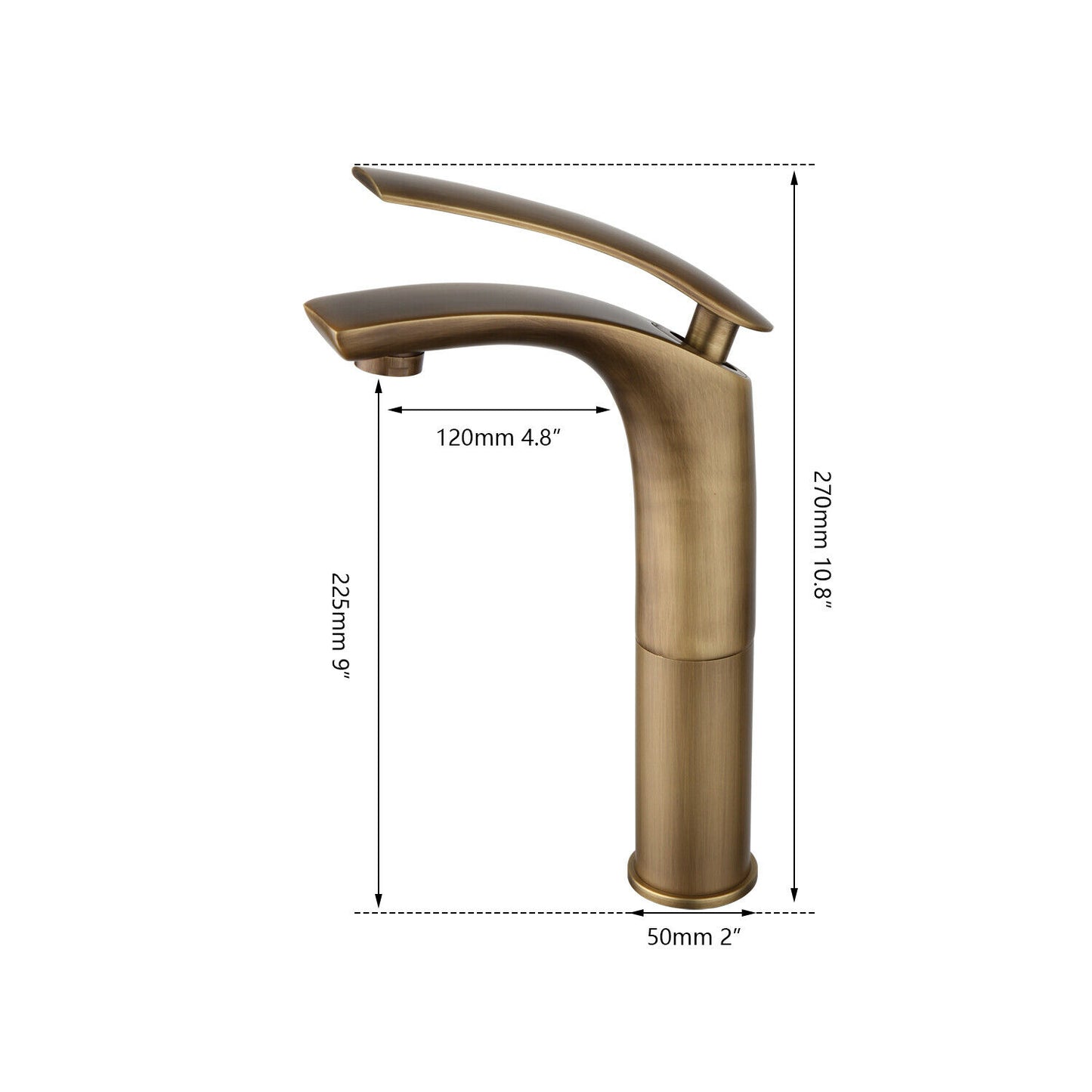 Country-style mixer tap, bronze finish