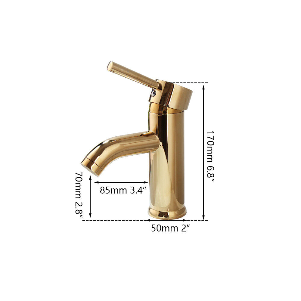 Shiny gold washbasin tap