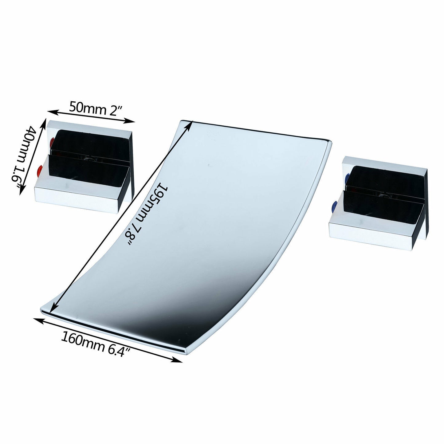 Chrome waterfall wall tap