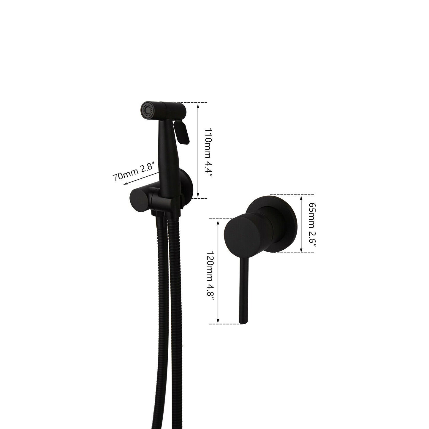 Schwarzer Bidethahn mit Handbrause