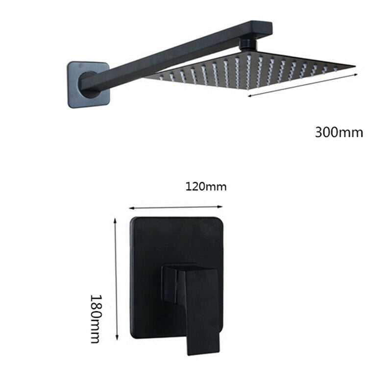 Schwarzes Einbau-Duschset