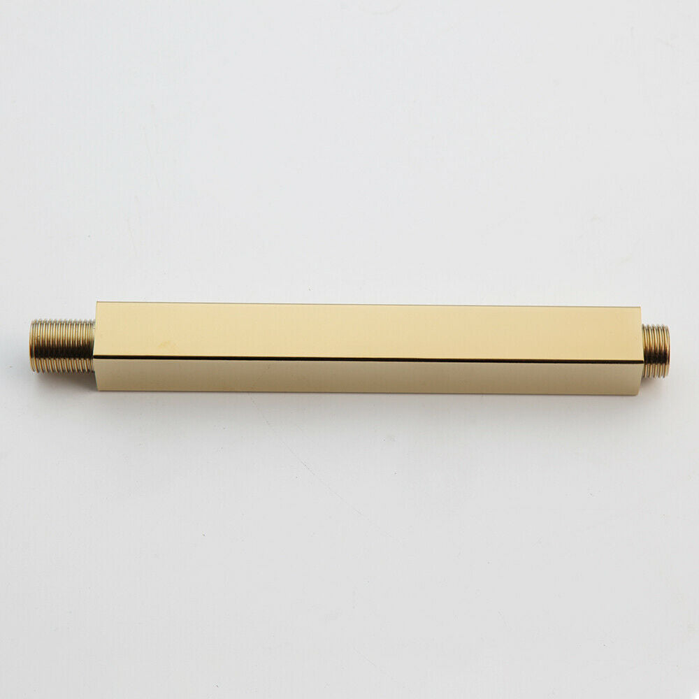 Gold-colored ceiling shower arm