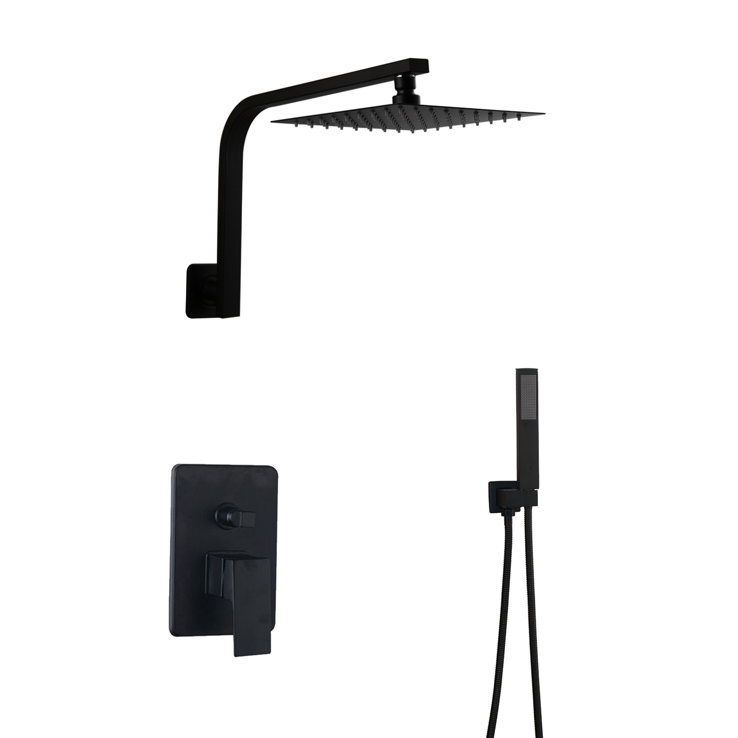 Black built-in shower