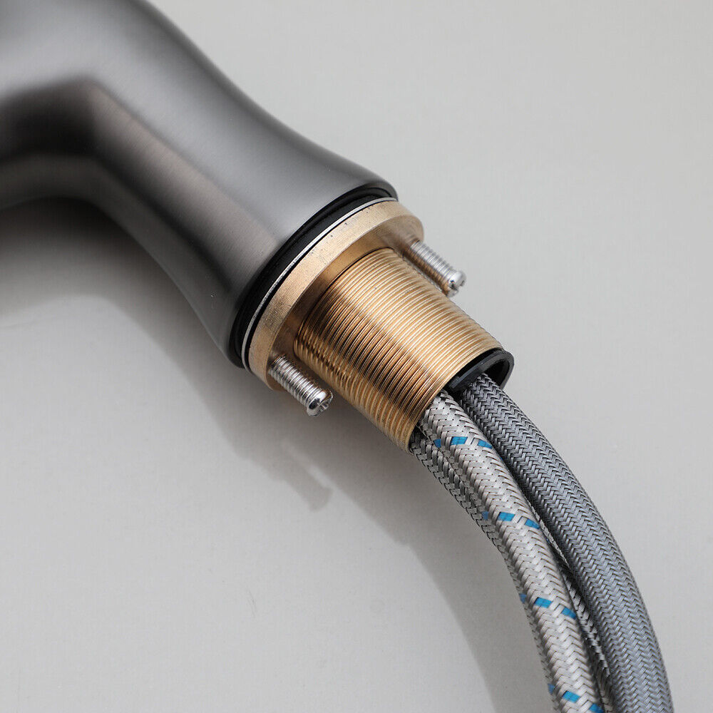 Kitchen faucet gun metal with pull-out spray head