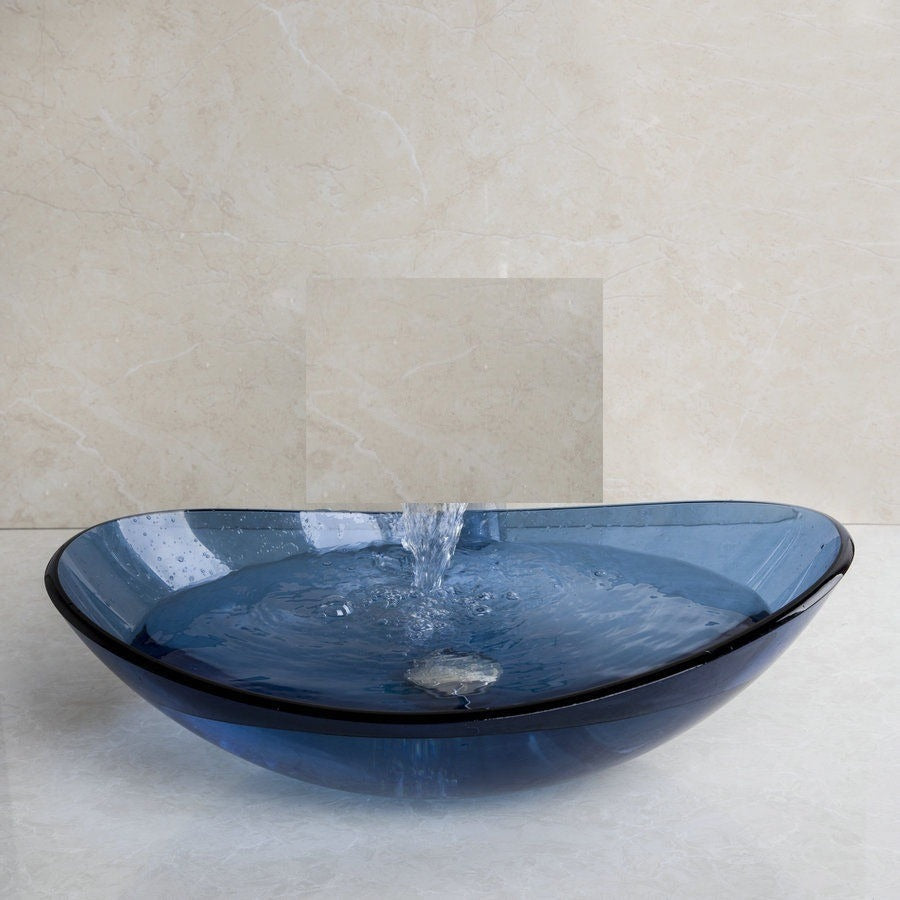 Oval wash basin blue