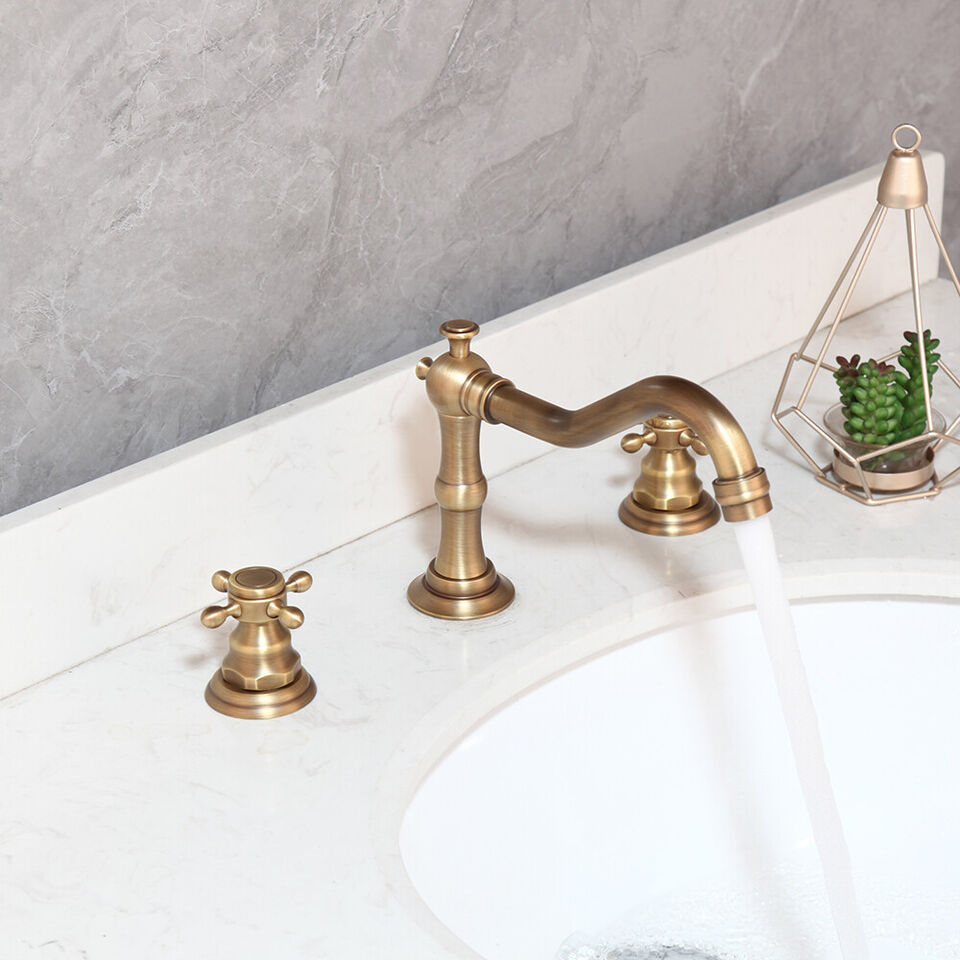 Landhausstil 3-teilige Waschtischarmatur, bronzefarben