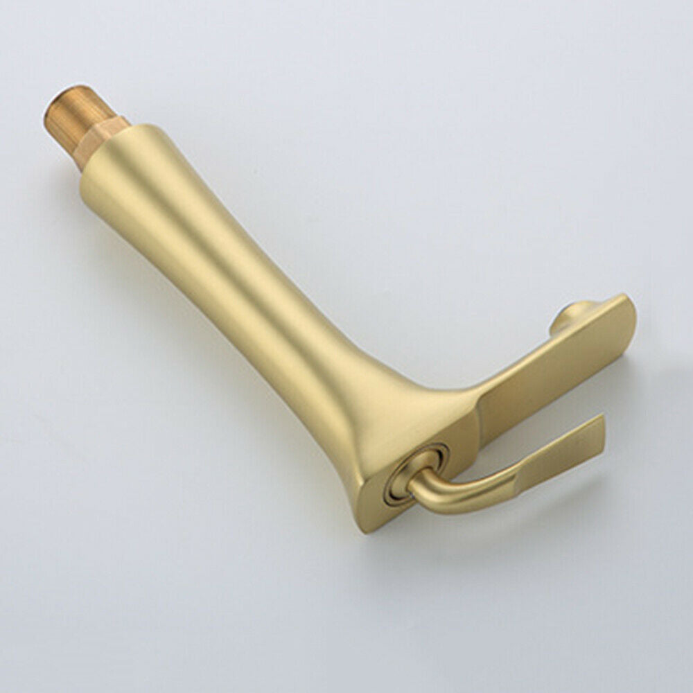 Brushed gold washbasin tap
