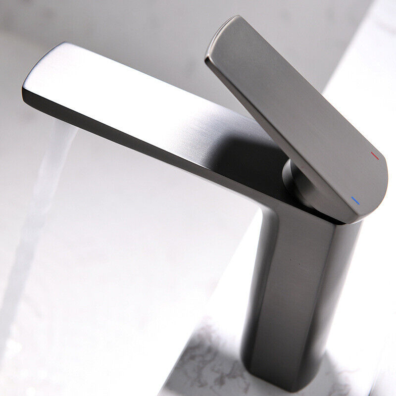 Washbasin mixer tap gun metal finish