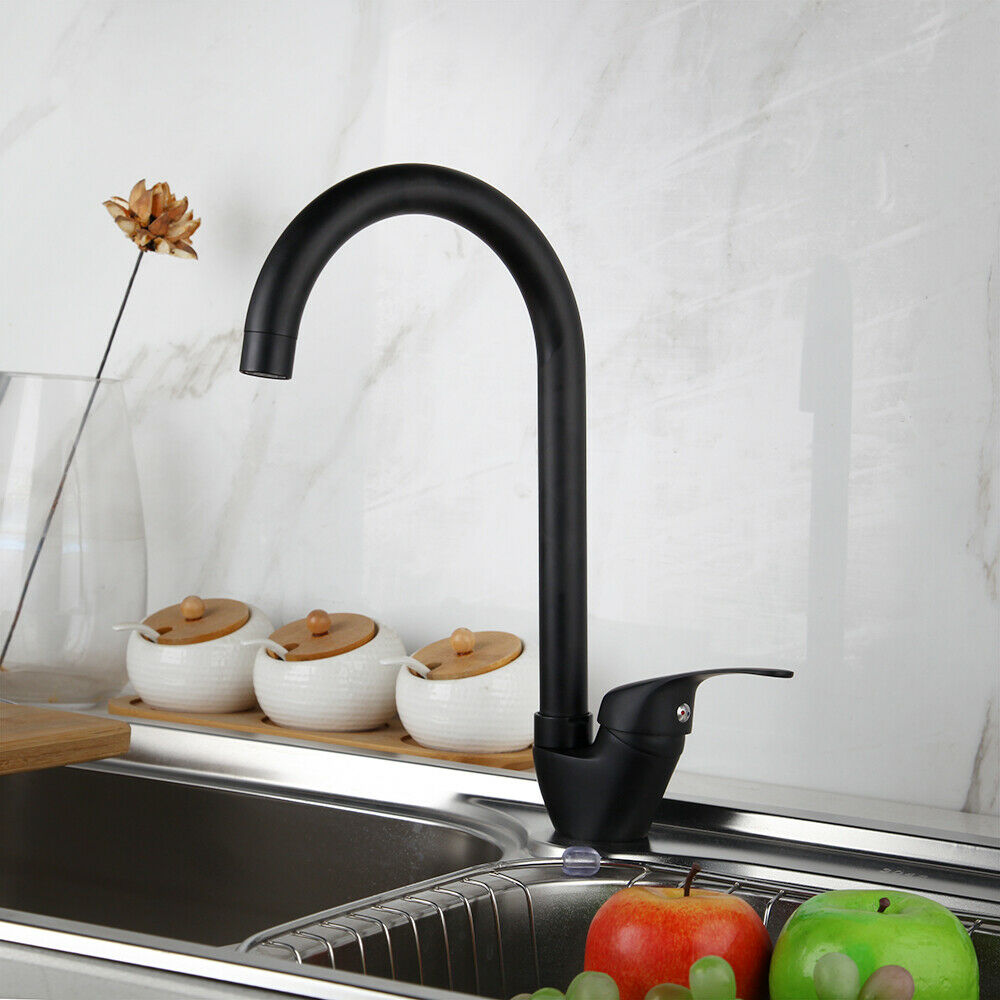 Black swivel kitchen faucet
