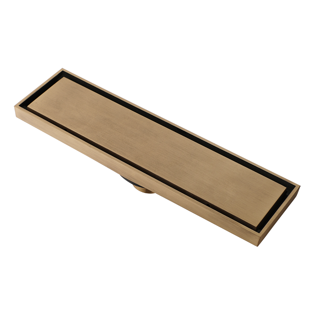 Bronze-colored shower drain 80cm with odor trap