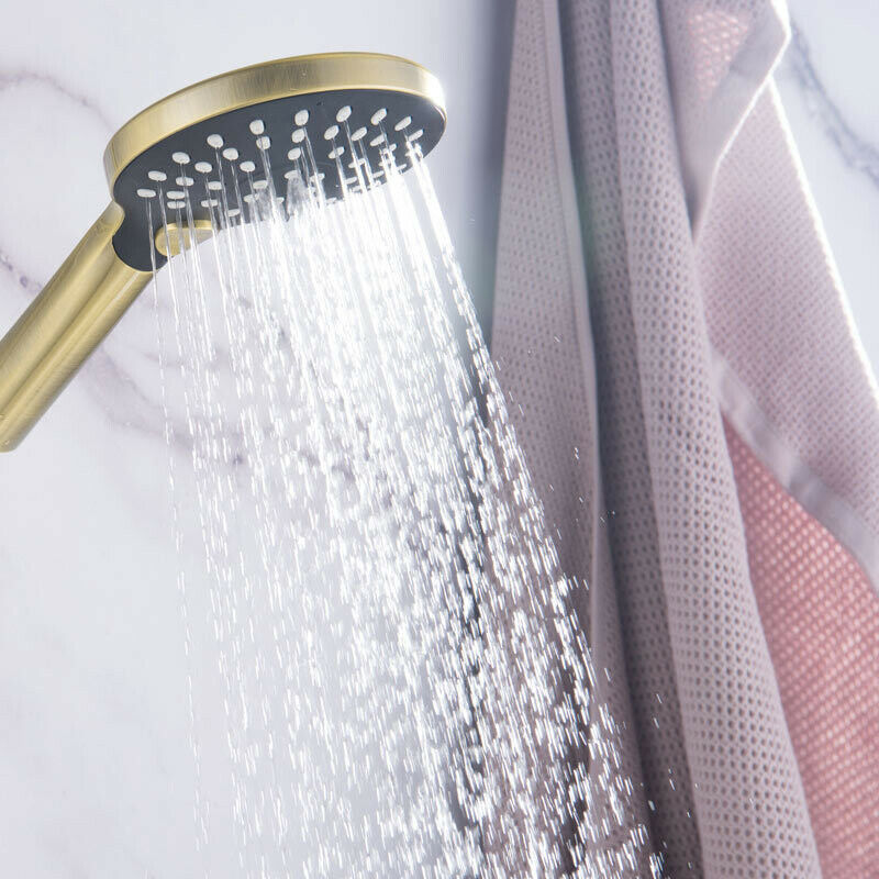 Brushed gold thermostatic bath tap