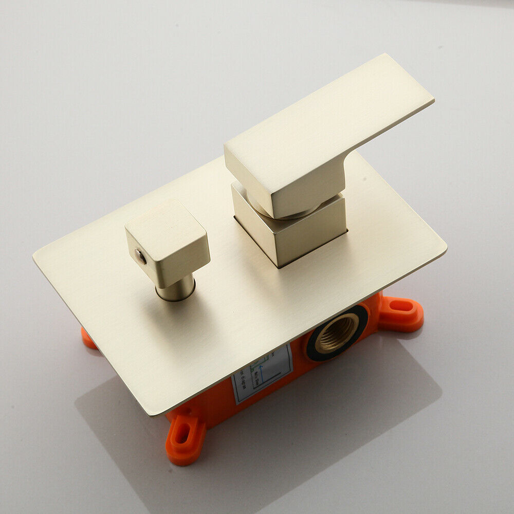 Brushed gold built-in shower