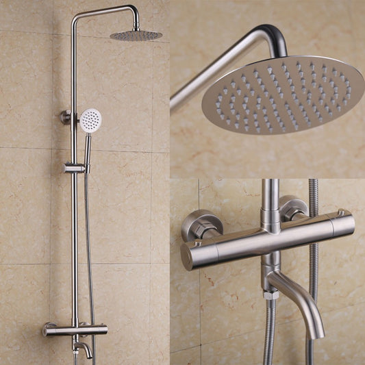 Geborsteld nikkel douche-set thermostatisch