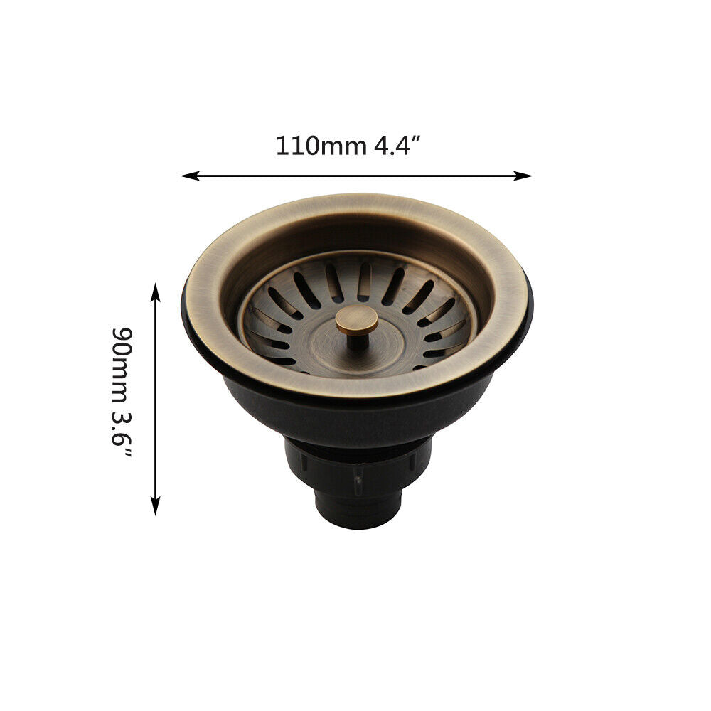 gootsteen plug bronskleurig afmeting