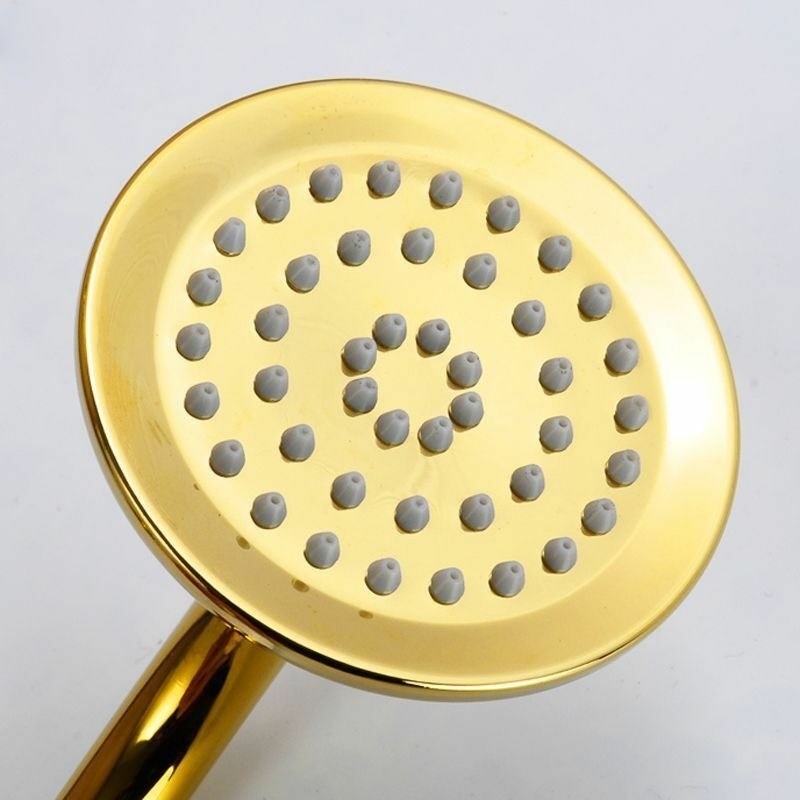 Goldfarbener Brauseschlauch mit Handbrause