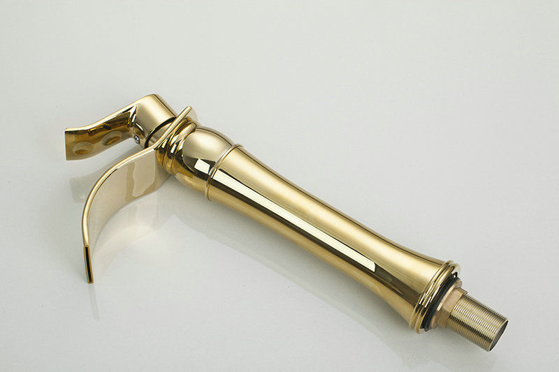 Golden waterfall faucet