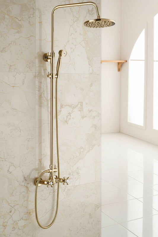 Nostalgische gouden opbouw douche