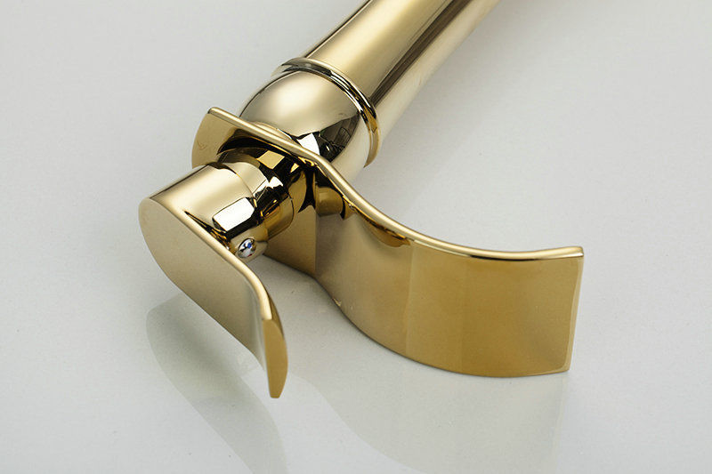 Golden waterfall faucet