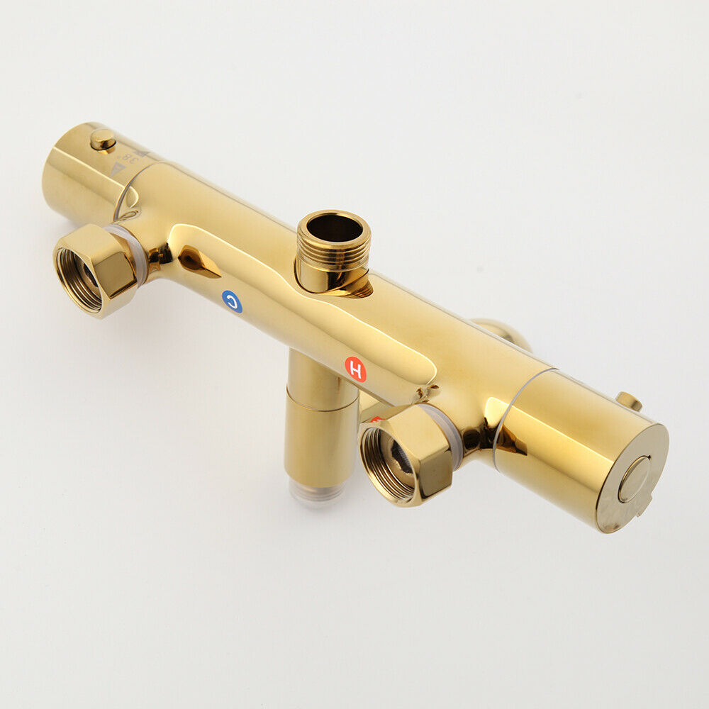 Luxuriöses Thermostat-Duschset in Gold