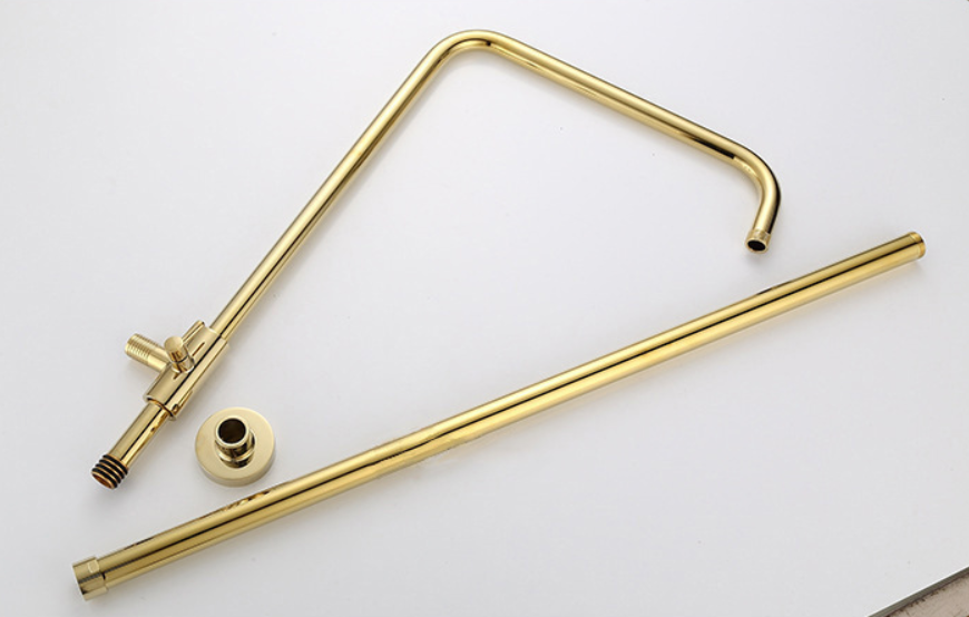 Golden surface-mounted shower