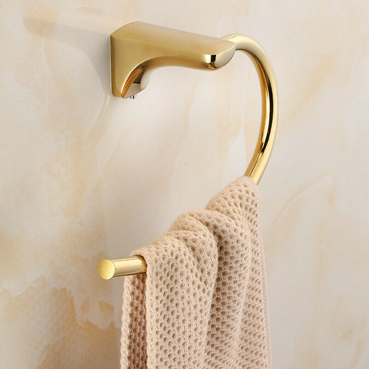 Gold-colored towel hook