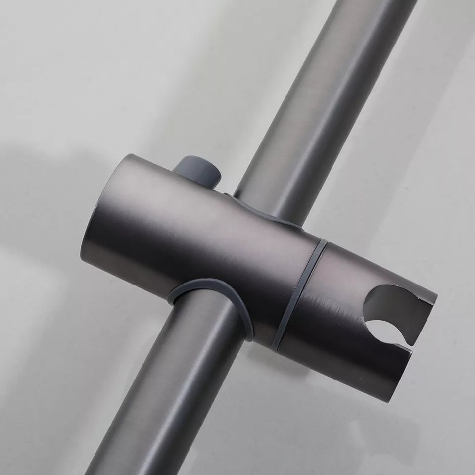 Gun Metal Shower Faucet with Sliding Bar and Hand Shower