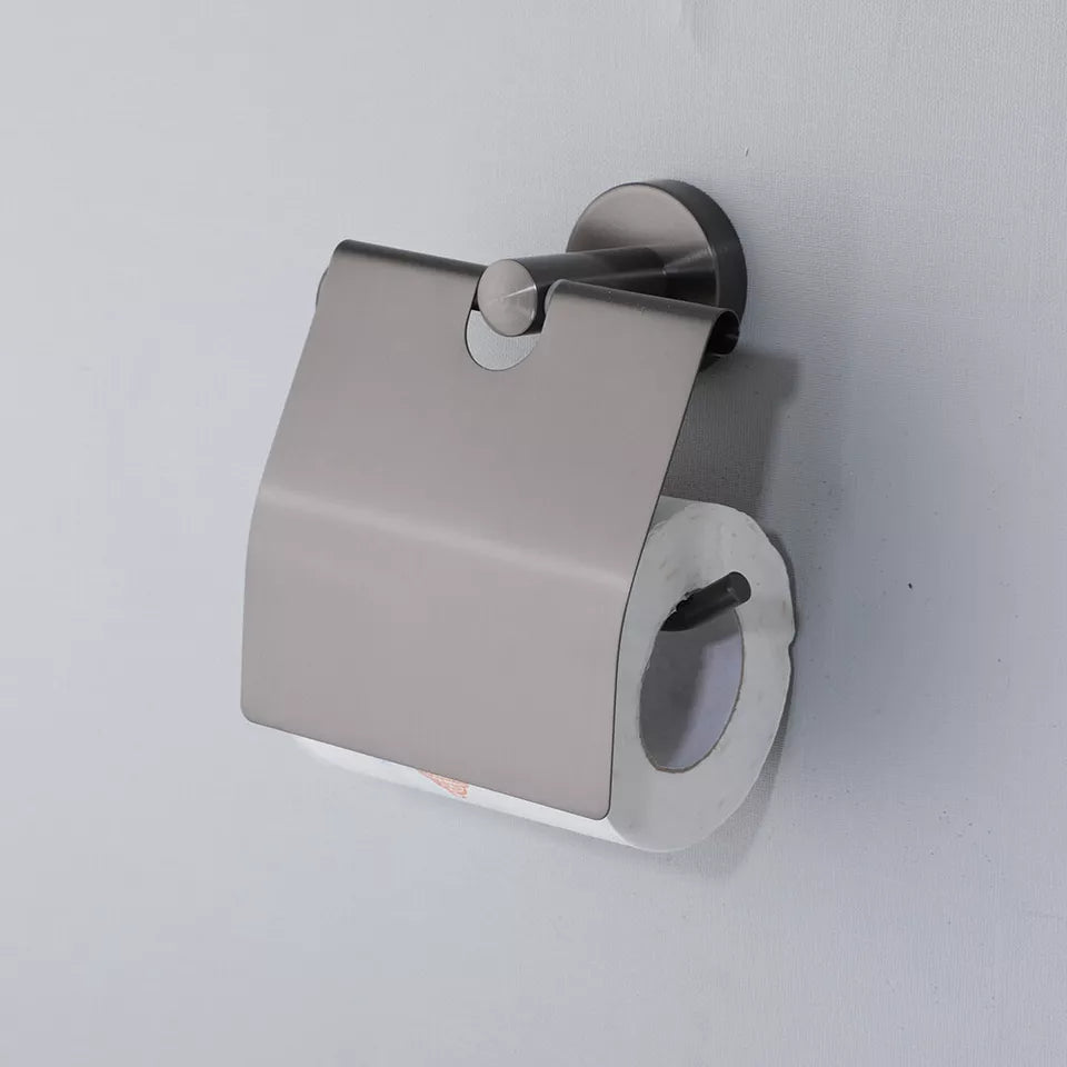 Moderne RVS WC-Rolhouder met Gun Metal Afwerking