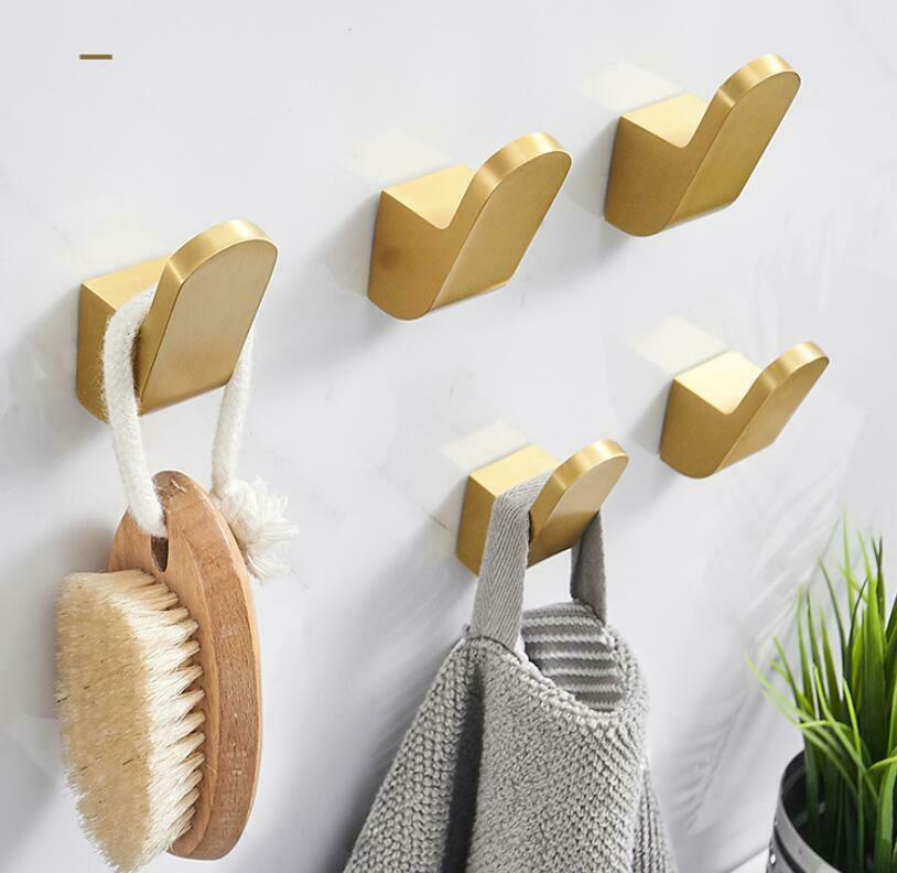 Brushed gold towel hook
