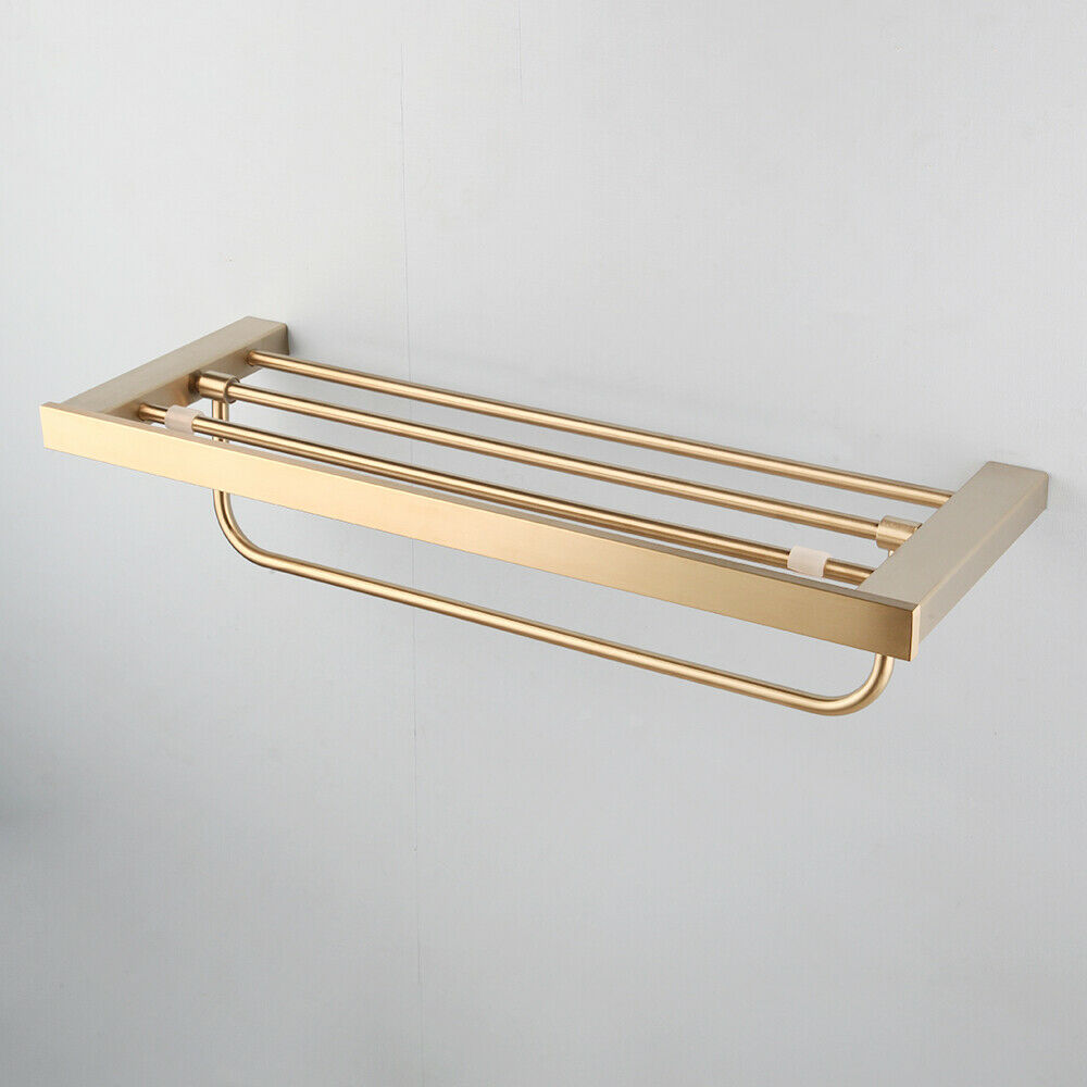 Matte gold towel rack