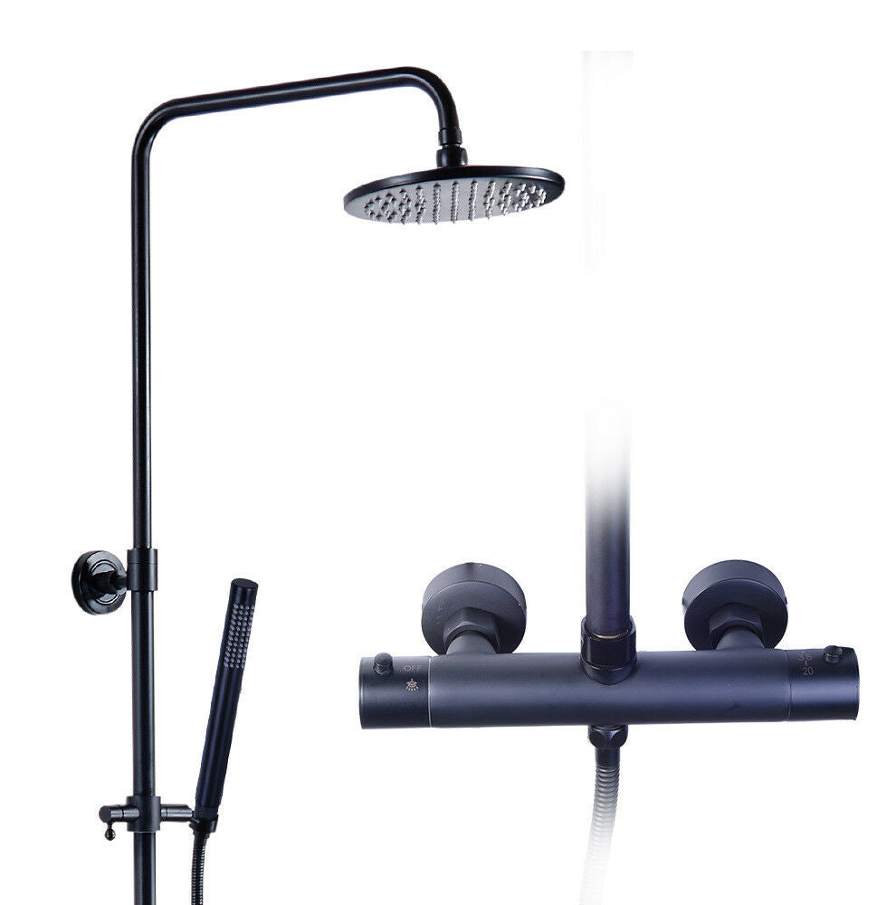 Mattschwarze Thermostatdusche