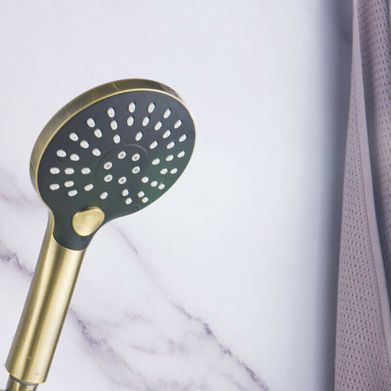 Brushed gold thermostatic bath tap