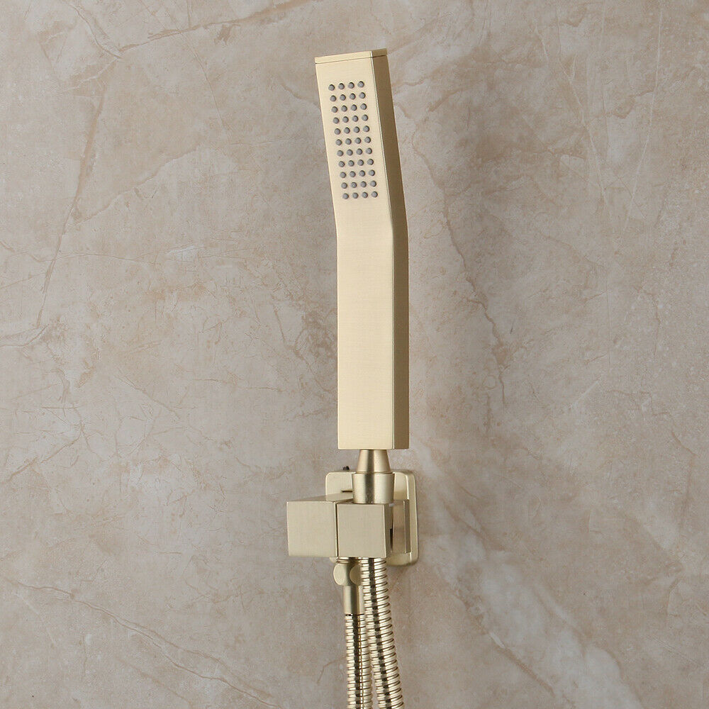 Brushed gold built-in shower