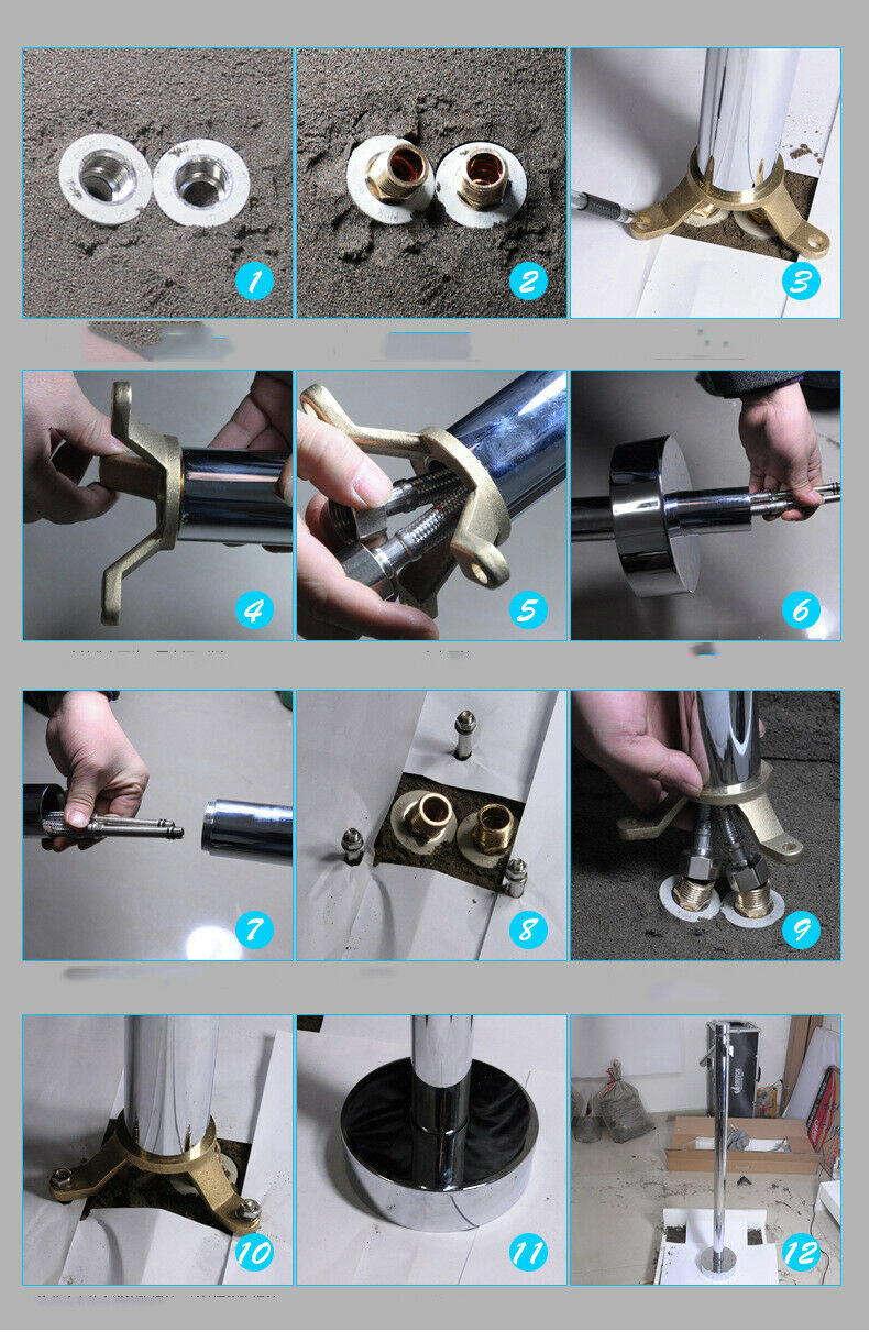 Freistehender Wasserhahn aus gebürstetem Gold