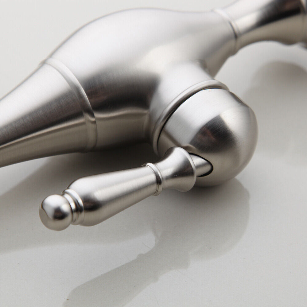 Beautiful tall brushed nickel mixer tap