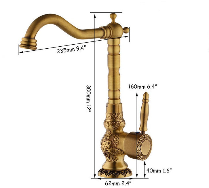 Hoher Wasserhahn aus Bronze
