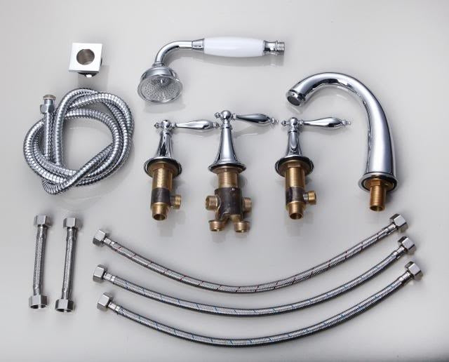 5-teiliger eleganter Chrom-Badewannenhahn