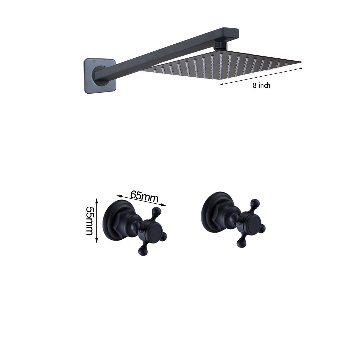 Einbaudusche mattschwarz