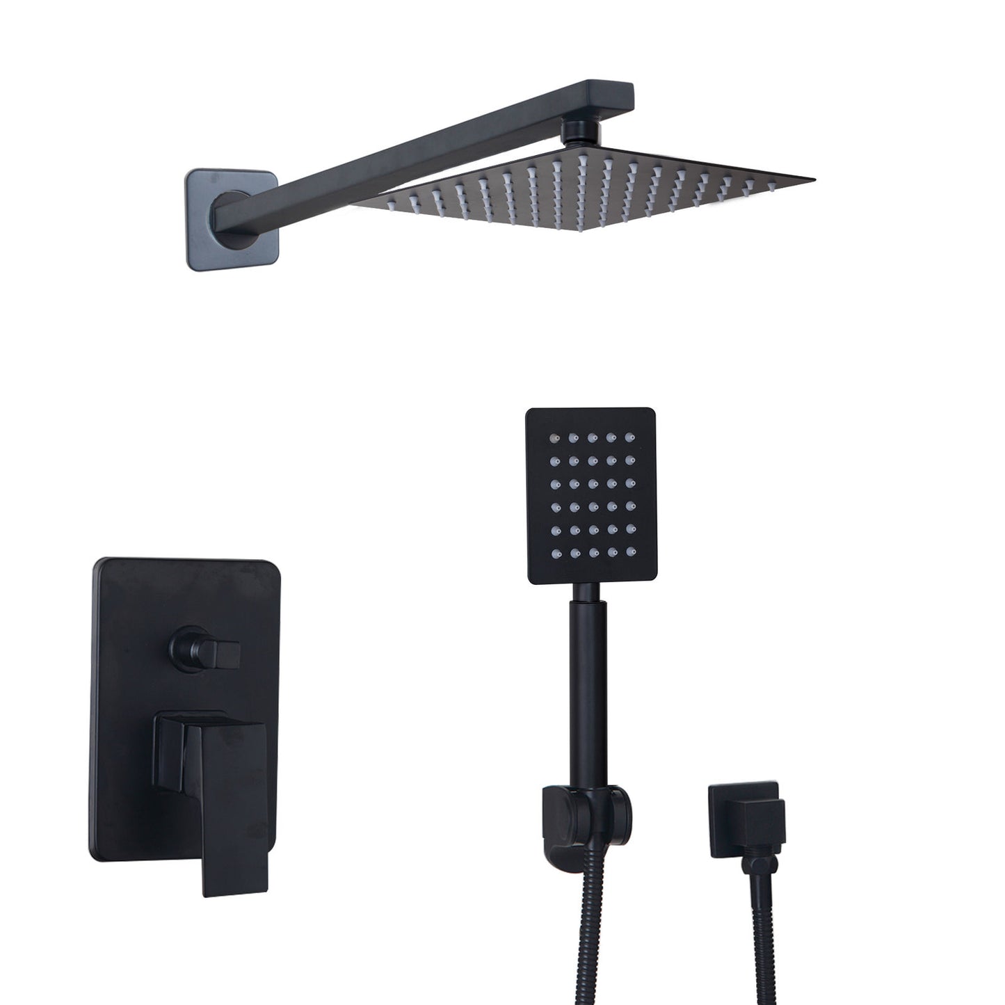 Black built-in shower