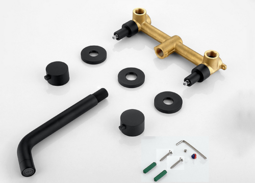 Stylish Matte Black Built-in Wall Tap