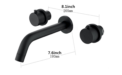 Stylish Matte Black Built-in Wall Tap