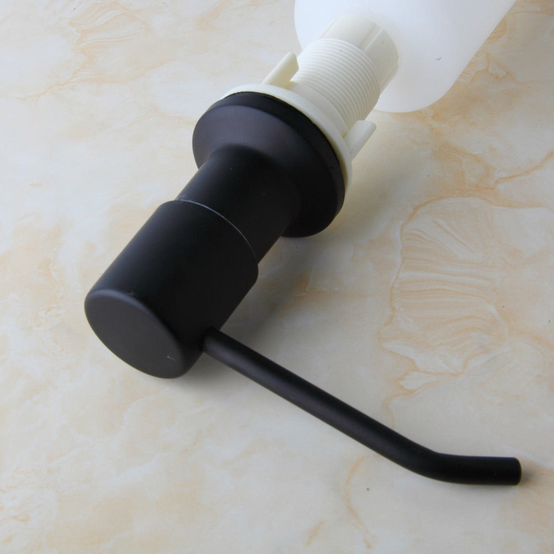 Zwarte inbouw zeepdispenser handbediening