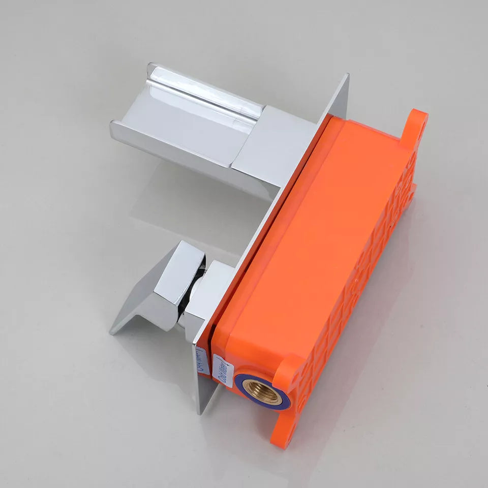 Chrome built-in waterfall tap mixer tap