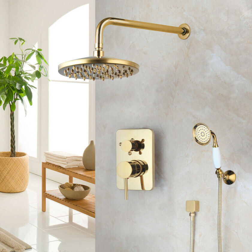 Nostalgic golden built-in shower