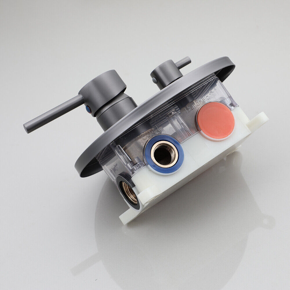 Gun metal built-in rain shower with hand shower