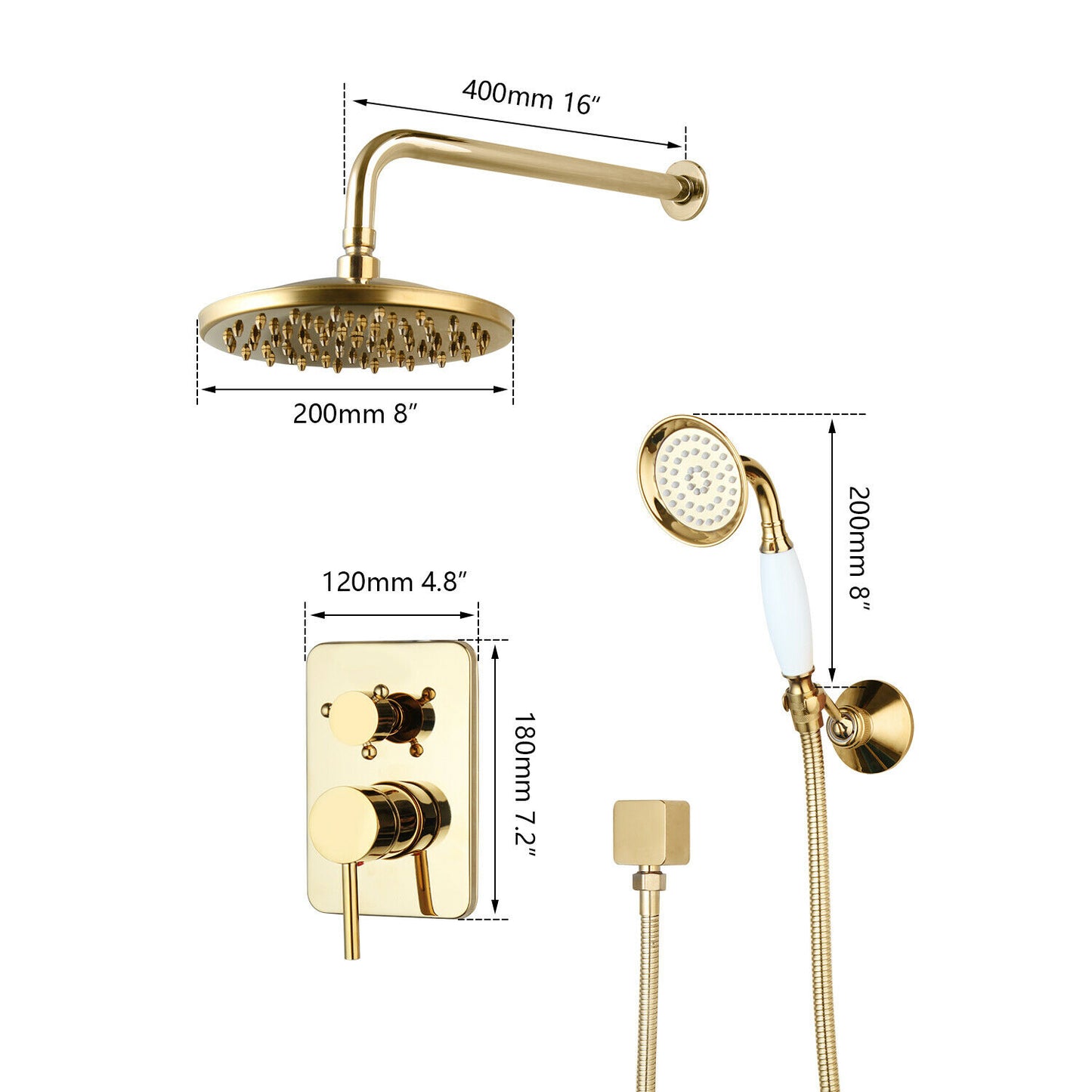 Nostalgic golden built-in shower