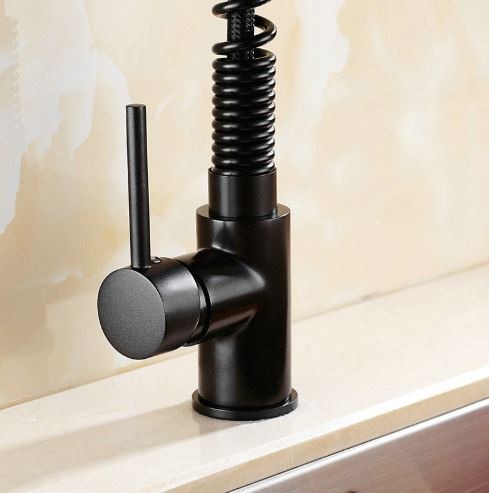 Kitchen faucet black swivel retro
