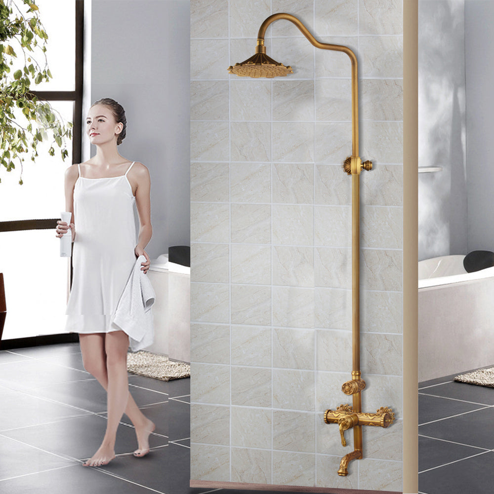 Nostalgic bronze-colored surface-mounted shower