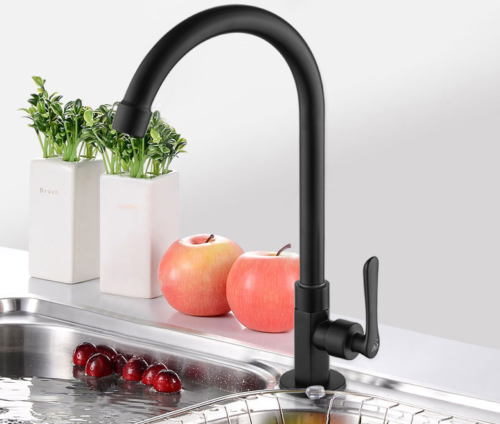 Matte black cold water tap