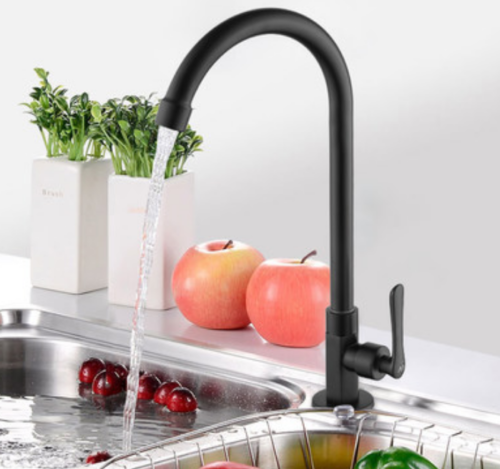 Matte black cold water tap